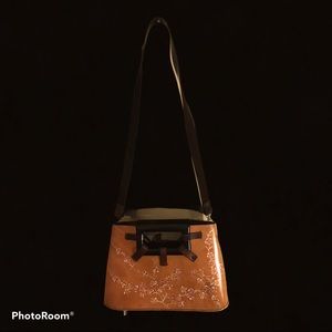 Wabags Floral Hand-painted Leather Handbag